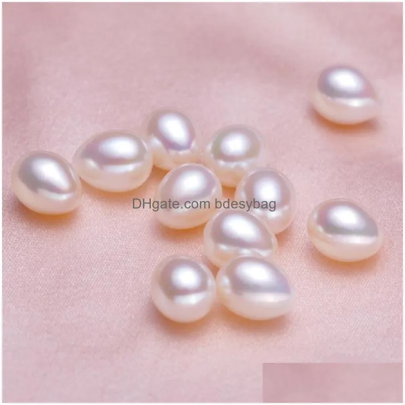 2017 new diy elliptical high light half a hole white pink purple natural  water pearl 57mm loose beads of pearl wholesale