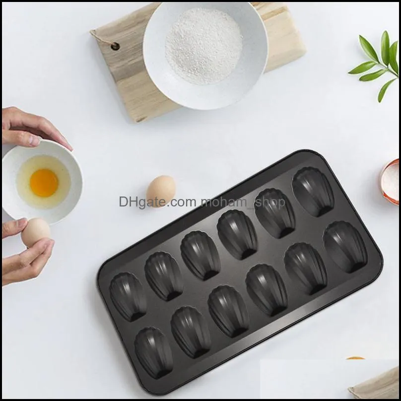 baking pastry tools 4 packs nonstick madeleine pot mold 12 with shell cake tray chocolate