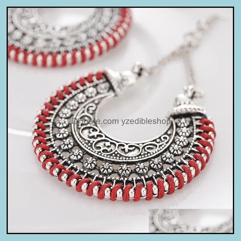 fashion dangle earrings 4 colors boho drop rope earrings bohemian vintage silver long earring for women gift jewelry