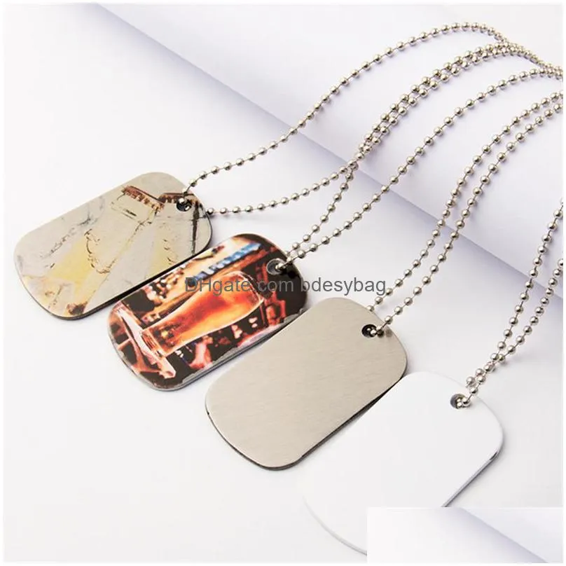 thermal transter sublimation blank stainless steel necklaces diy pendants designer jewelry christmas valentines day for women choker silver necklace