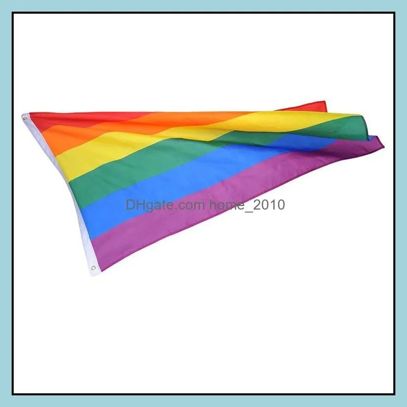 2020 rainbow flag 3x5ft 90x150cm lesbian gay pride polyester lgbt flag banner polyester colorful rainbow flag for decoration 3 x 5ft