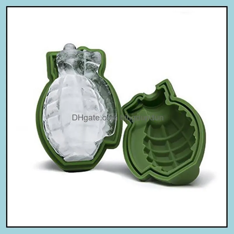 3d grenade shape ice cube mold creative ice cream maker party drinks silicone trays molds kitchen bar tool mens gift