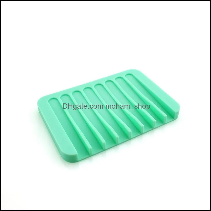  antiskid soap dish silicone soap holder tray storage soap rack plate box bath shower container bathroom accessories vt0601