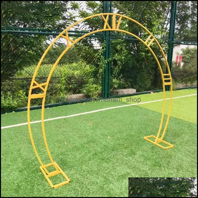 wedding props iron metal circular number background frame accessories double arch
