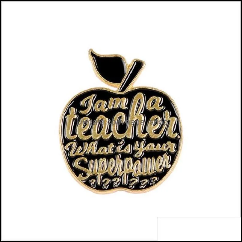 alloy  baking paint pin teachers gift 4 colors brooch personality originality jewelry i am a teacher 1 4bl 79c3