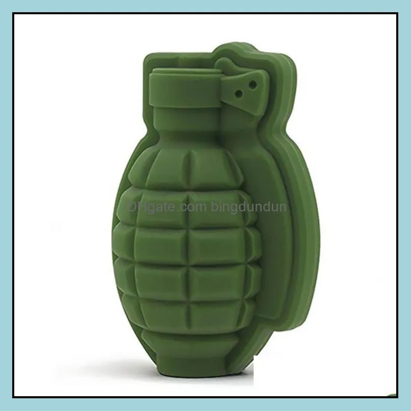 50pcs 3d grenade shape ice cube mold creative ice cream maker party drinks silicone trays molds kitchen bar tool mens gift