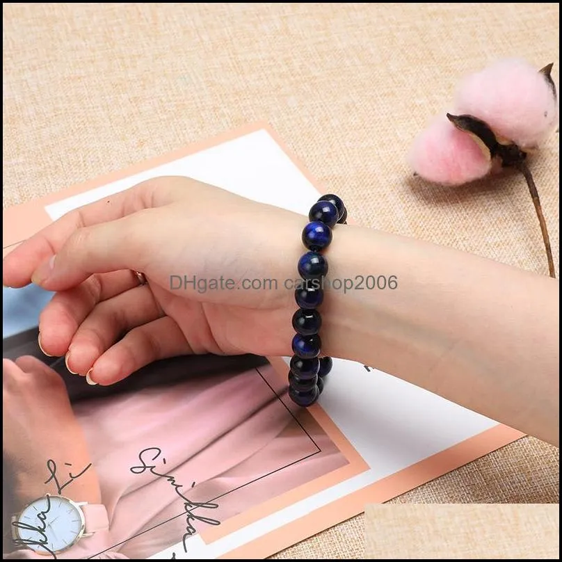 blue tiger eye buddha bracelet natural stone round beads elasticity rope buddha bracelets for men women high quality 6mm 8mm 10mm bead