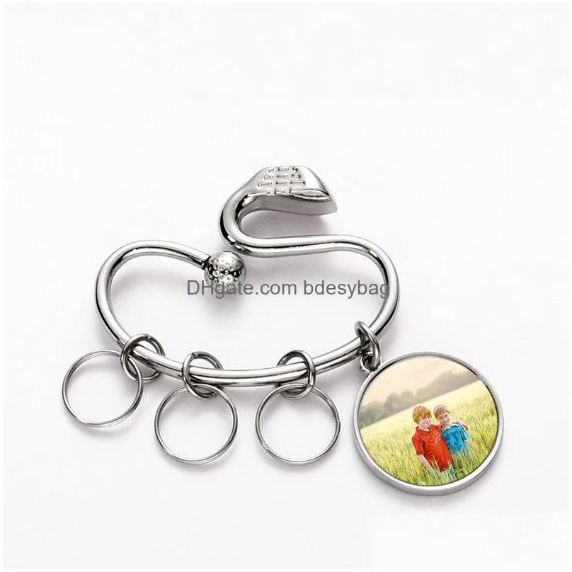 diy sublimation blank keychain golf club shape alloy heart round designer keychain wallet handbag carabiner keychains car key ring for woman man