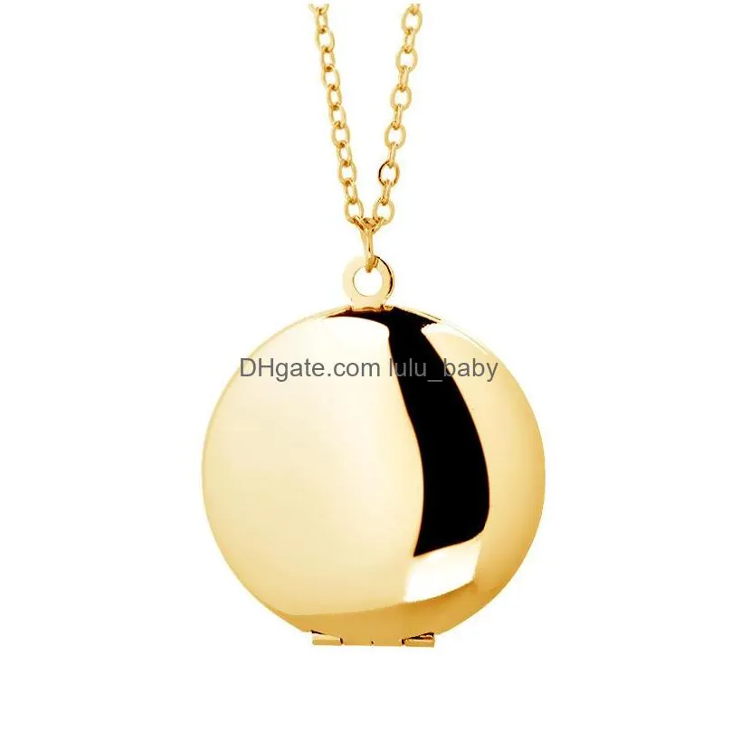 fashion jewelry round diy openable locket p o box pendant necklace floating locket necklaces