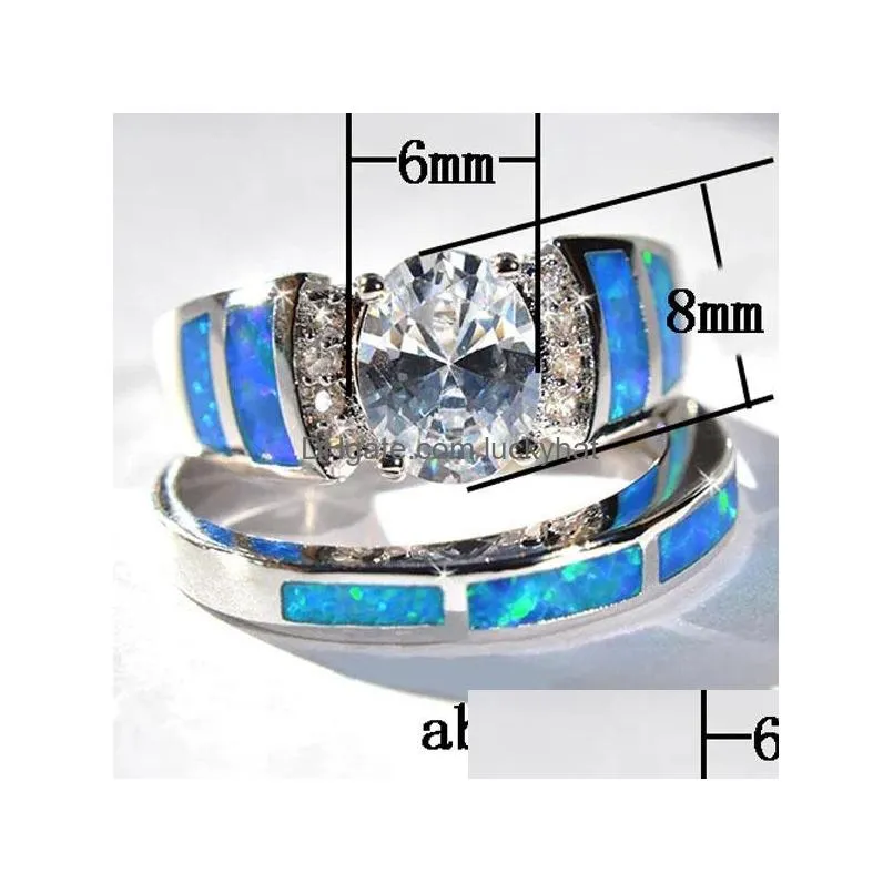 fashion jewelry zirconinlaid diamond ring ladies lavish wedding rings set