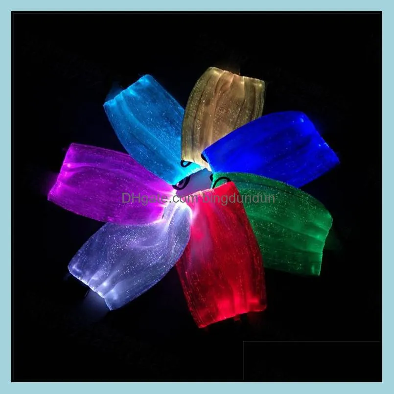  dhs 7 colors changing glowing led face masks halloween luminous mask with pm2.5 filter antidust christmas mask