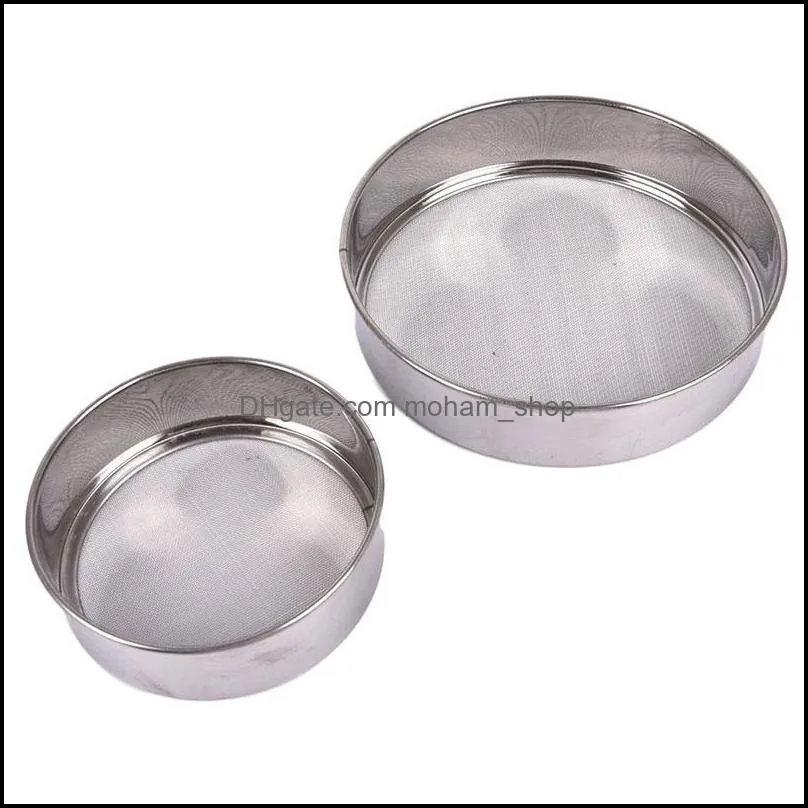 baking pastry tools kitchen fine mesh flour sifter professional round stainless steel sieve strainer sifters