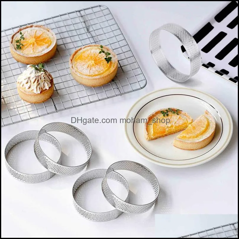 baking pastry tools 6 pack stainless steel tart rings with 2 double boiler melting pot silicone spatula