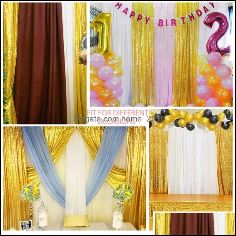 2pcs childrens birthday sequin wall po booth backdrop curtain fabric wedding drape stage supplies 2ft x 8ft