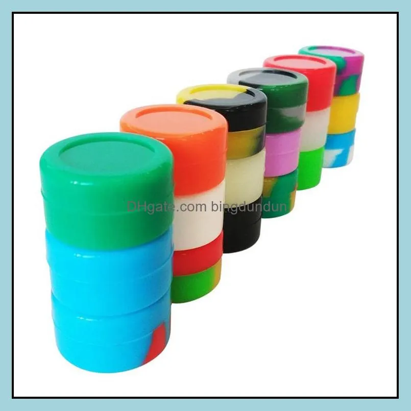 5ml round silicone container jars dabs wax containers dry herb fda silicone box for concentrate wax oil containers