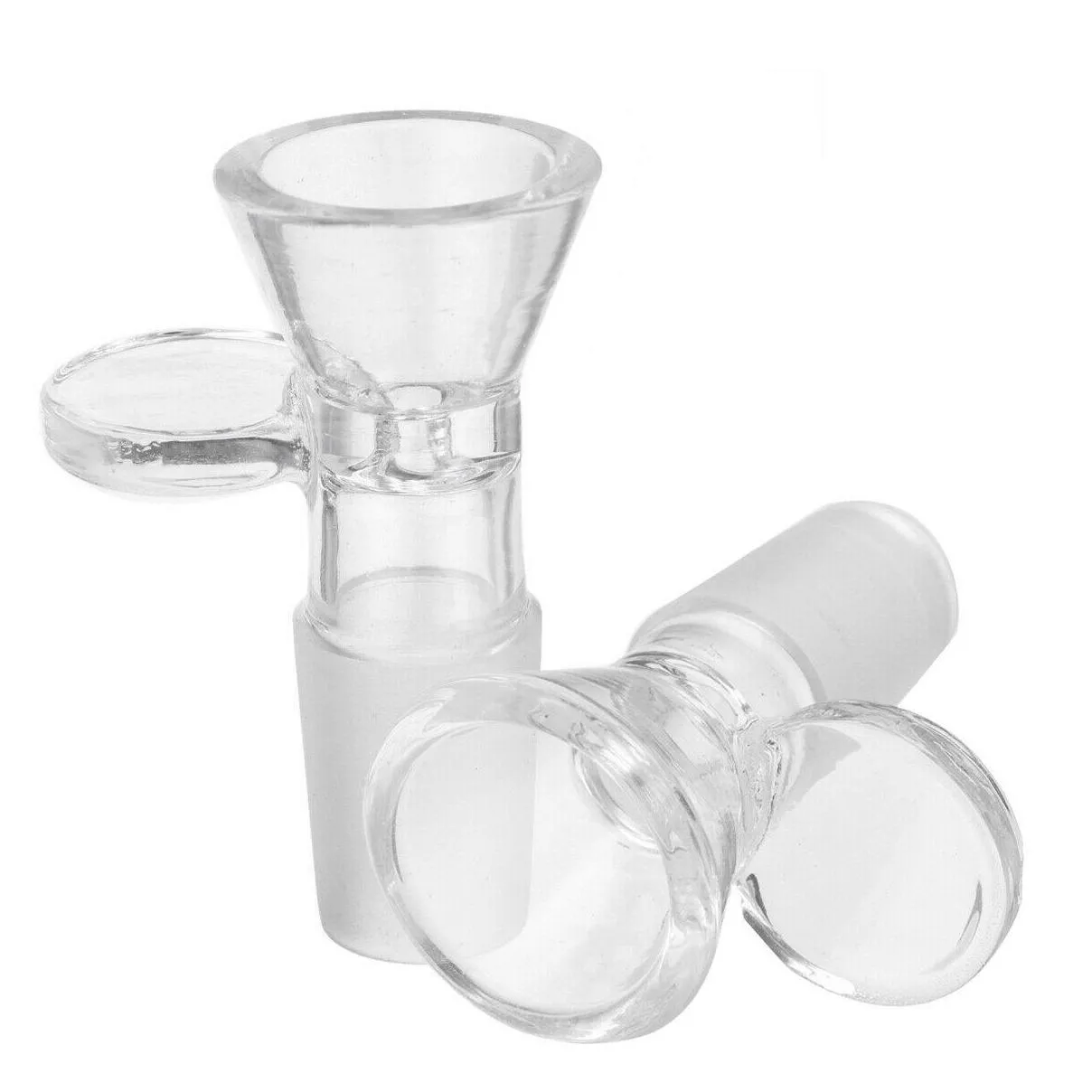 14mm male glass bowls with round cake pyrex smoking pipes clear thick glass tobacco bowl dab rig percolater bong female adapter transparent smoke tools