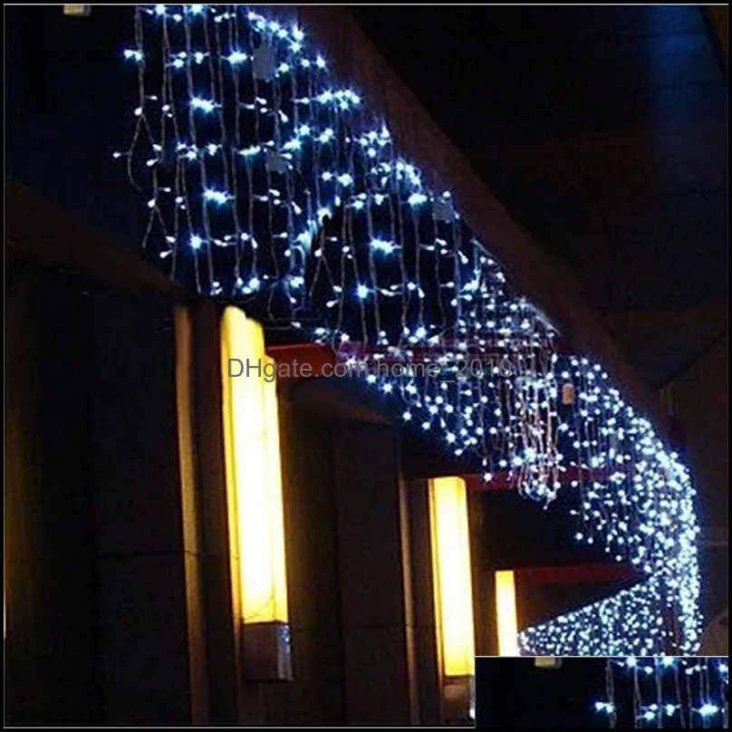 8m40m christmas garland led curtain icicle string light 220v droop 0.40.6m mall eaves garden stage outdoor decorative