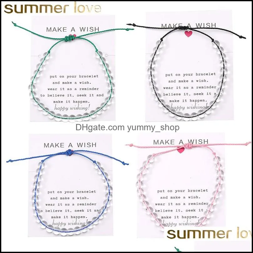 4 ocean natural stone transparent beads beaded bracelet women rope friendship bracelet boho beach jewelry handmade wish gifts