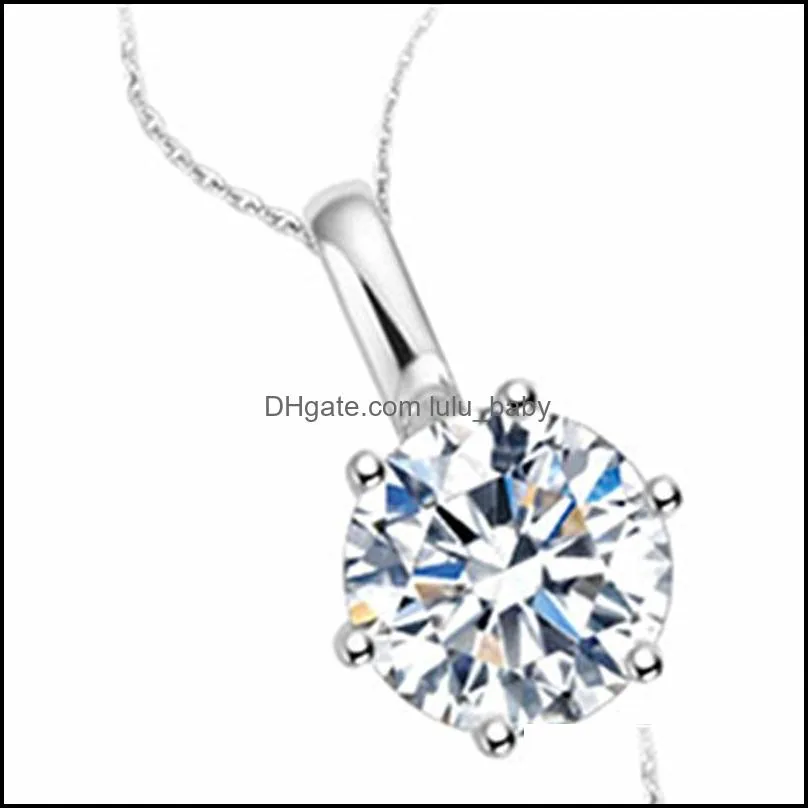 innovative and beautiful classic pendant necklace imitation moissanite claw inlaid loose diamond necklace