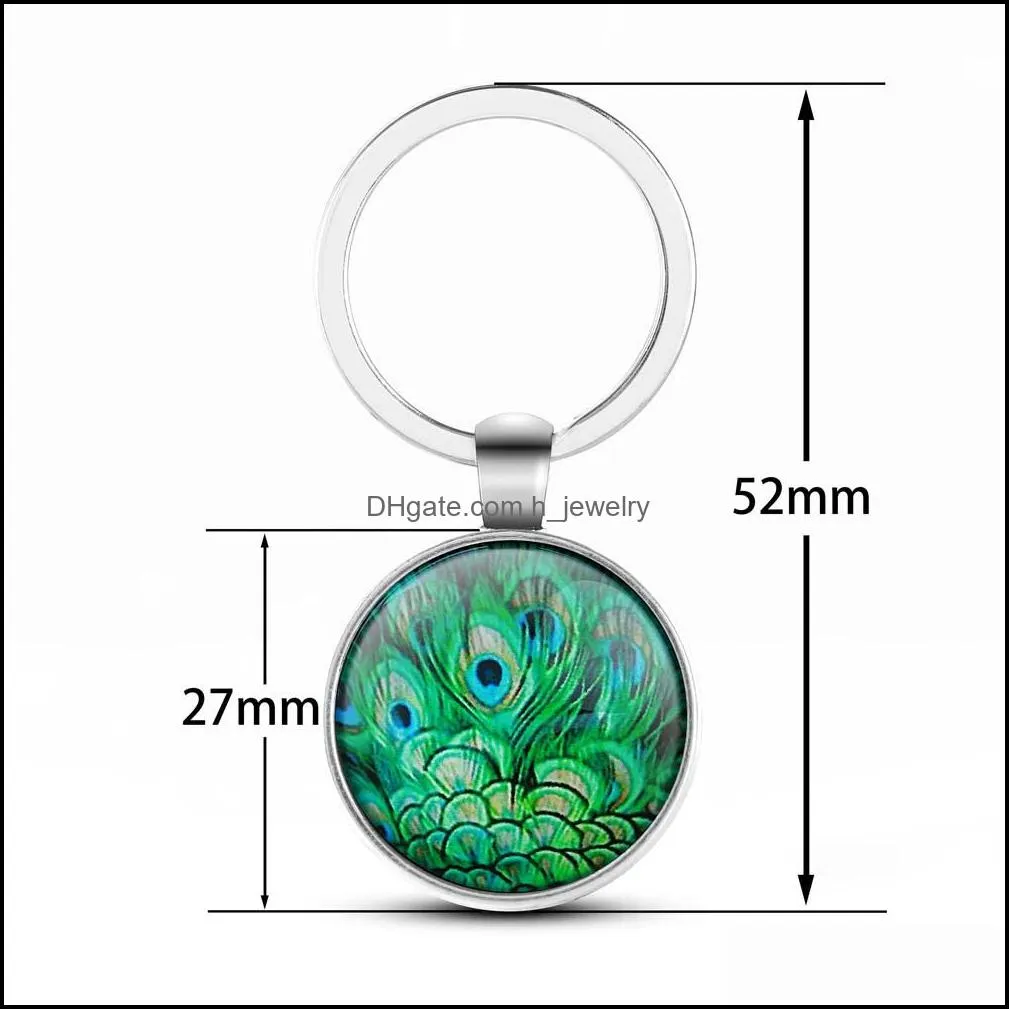  design crystal keychain unique art peacock wiggling feather key holder handmade animal pattern keyring for women girls personalized