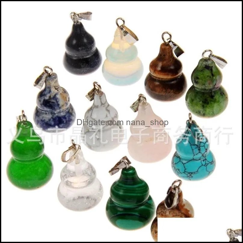 natural stone gemstone pendants high polished loose beads silver plated hook fit bracelets and necklace mixed lots 3660 q2