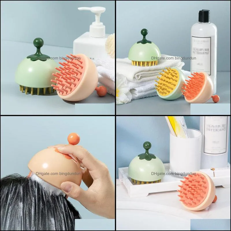 shampoobrush massage head brush head shampoo comb silicone scalp hair cleaning brushes