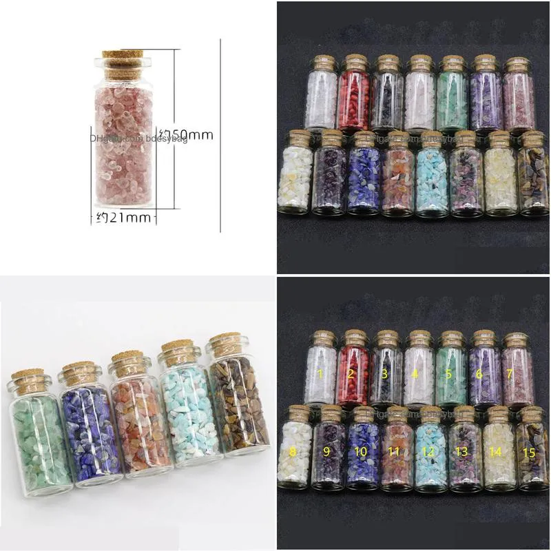 gemstone chip wish bottles crystal turquoise tirger eye ect gems natural stones for women wedding jewelry gifts