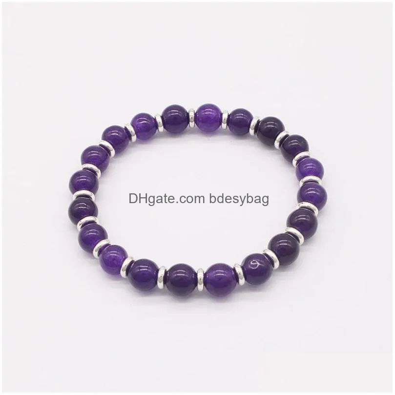 gemstone bracelet natural stone beads love wish stone bracelet stretch strand bangle for women jewelry