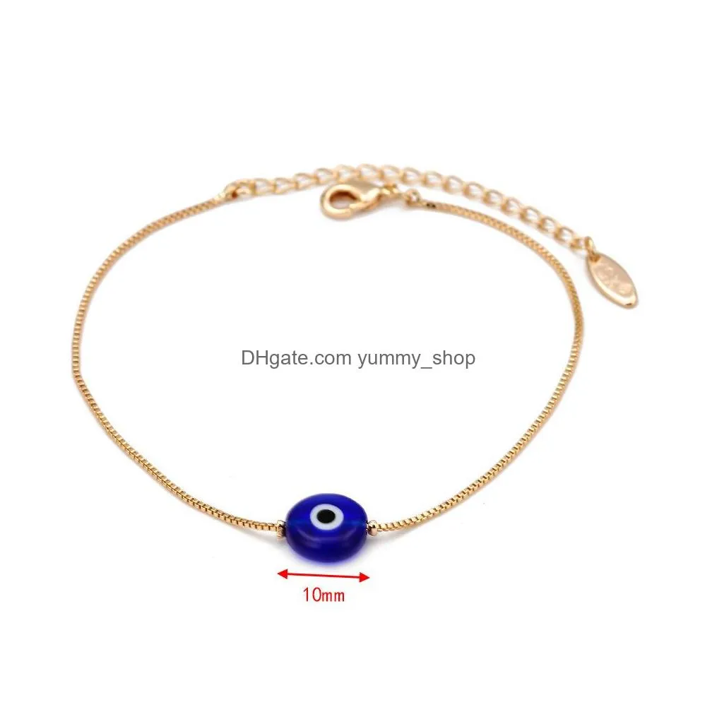 fashion jewelry turkish symbol evil eye bracelet resin blue eyes bead chain bracelets