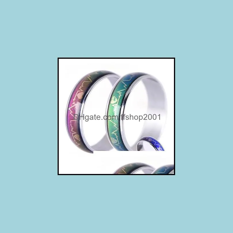 mood rings for women changing color heartbeat ring men emotion feeling ring mood temperature couple ring