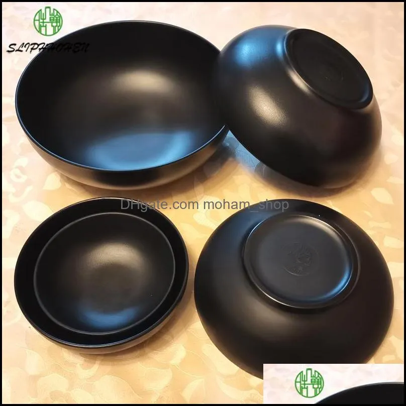 a5 melamine black frost imitation porcelain round bowl dining room tableware rice bowl el restaurant soup