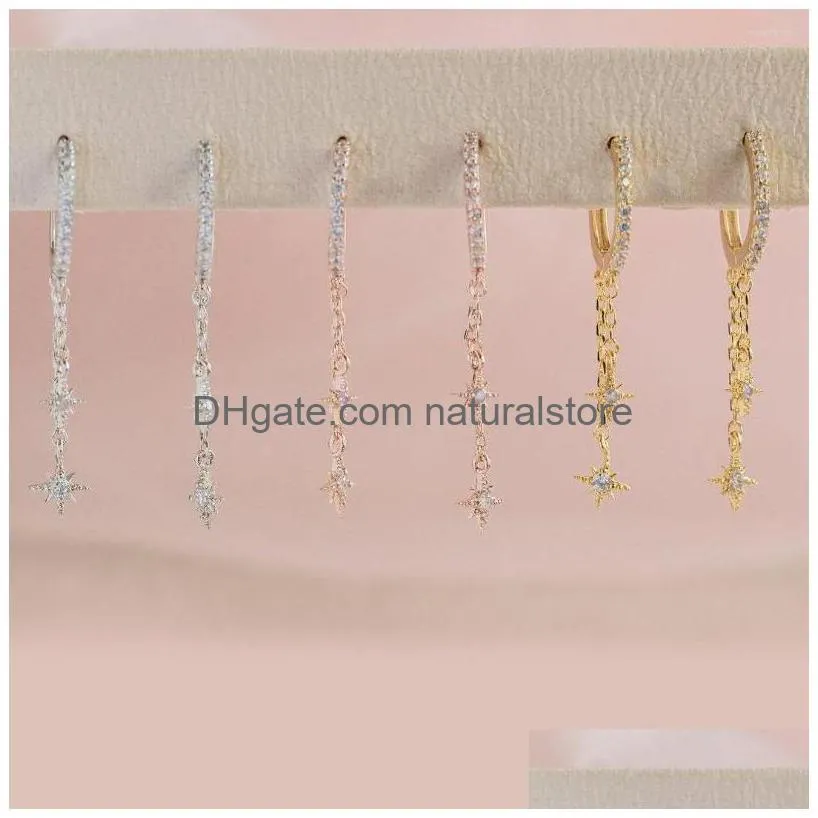 dangle earrings ins vintage chain star goldplated long earring for women girls fashion jewelry gift