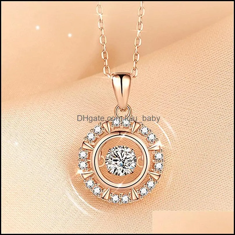 silver necklace crystals necklaces for women wedding jewelry valentines day gifts rose gold necklaces