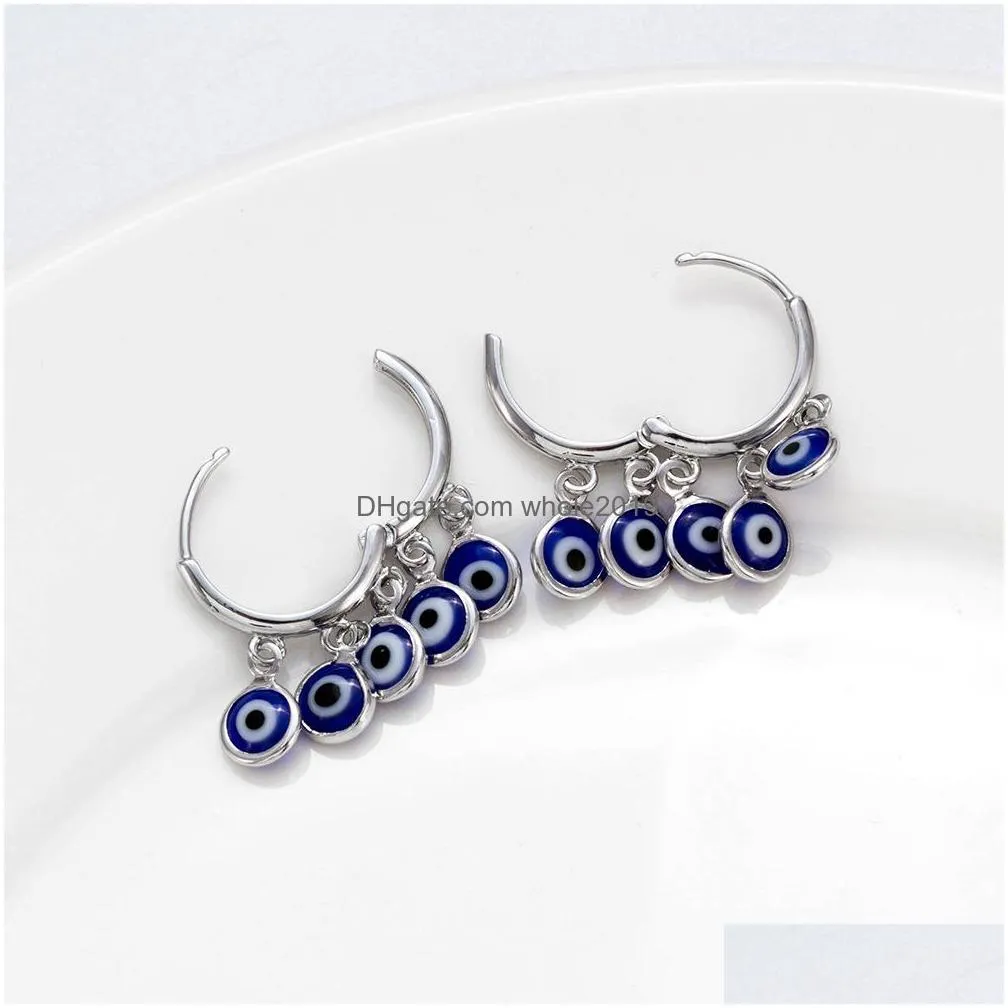 fashion jewelry turkish symbol evil eye dangle earrings blue eyes hoop earring