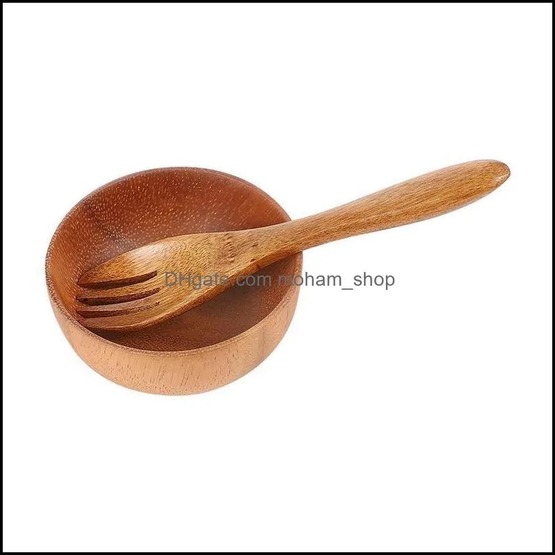 set wooden bowls vegetable serving bowl fruit storage useful salad