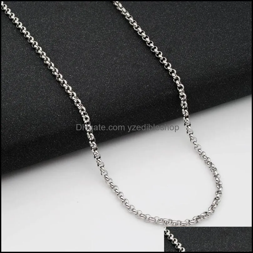 2mm 2.5mm 3mm 4mm stainless steel link chains for hip hop pendant necklaces women mens jewelry