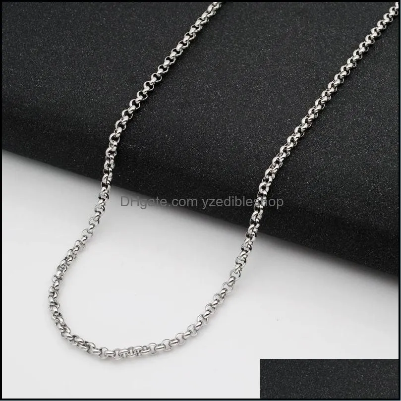 2mm 2.5mm 3mm 4mm stainless steel link chains for hip hop pendant necklaces women mens jewelry