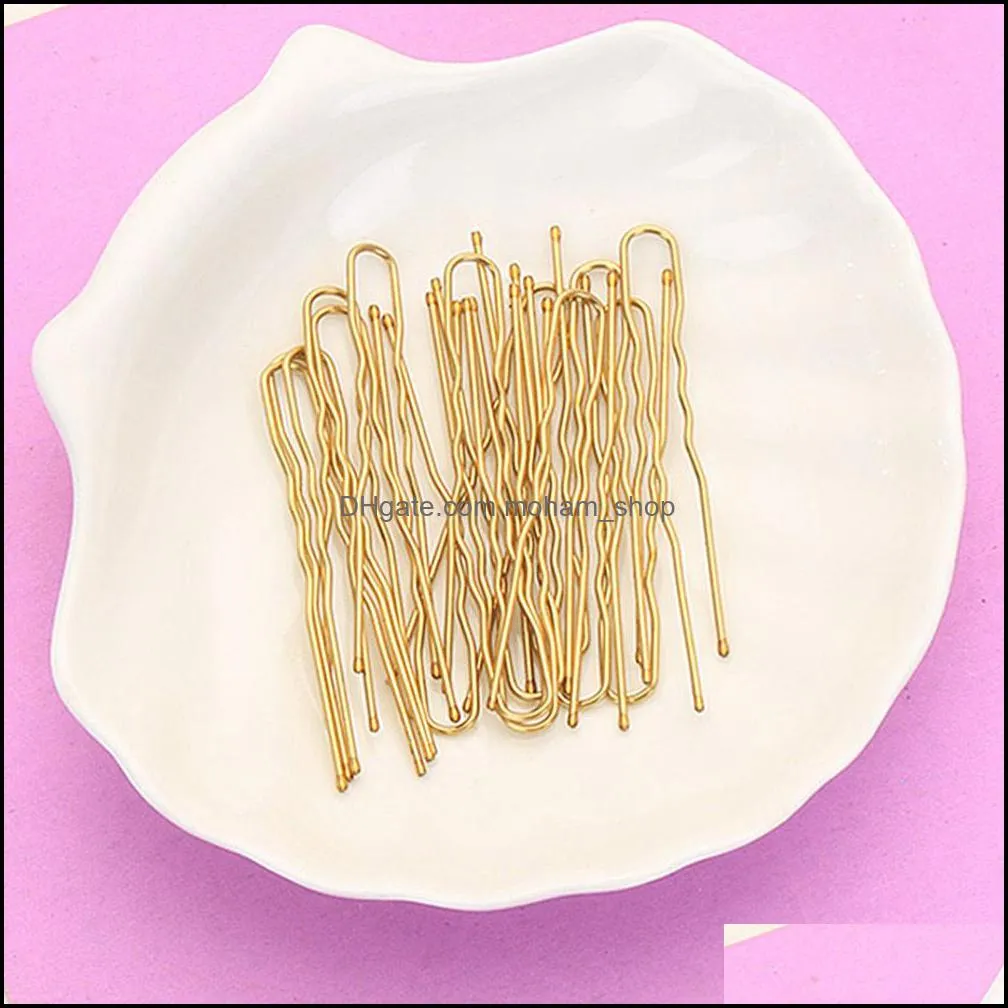 bead making tools 50pcs/bag 6cm u shaped alloy hairpins waved hair clips simple metal bobby pins barrettes bridal hairstyle tools