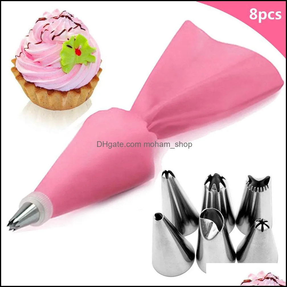 8/26 pcs set bakeware cream nozzles pastry tools accessories for cake decorating pastry bag kitchen bakery confectionery equipment