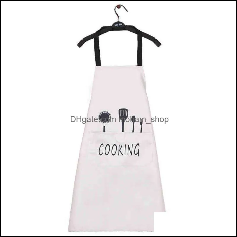 kitchen wipeable hand waterproof comfortable oilproof apron cartoon wreath kitchens nail shop aprons women baking accessories