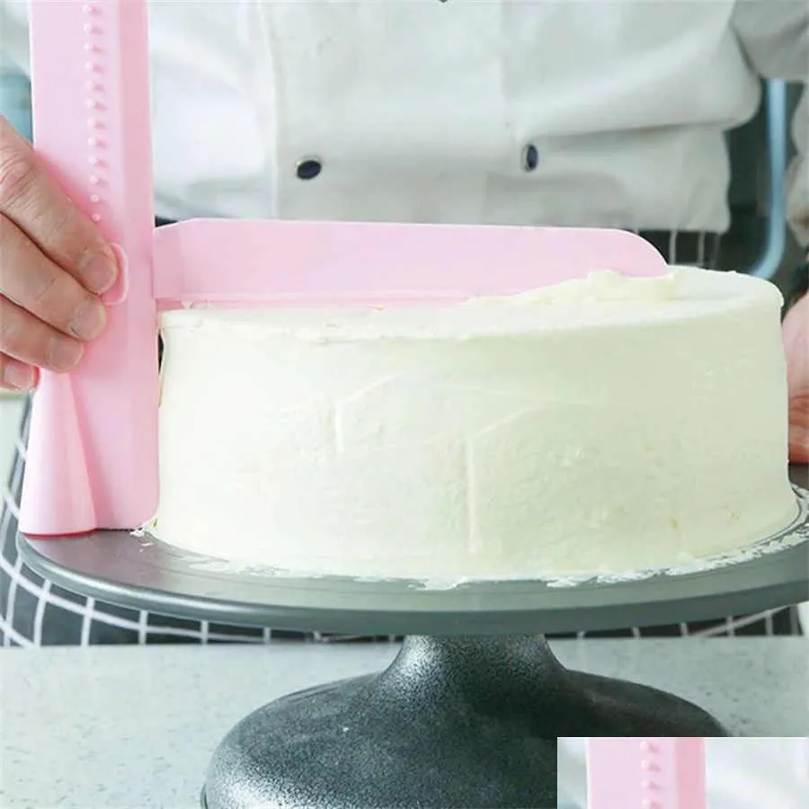 baking cake surface treatment tool height adjustable cake straightening machine butter smoothing scraper