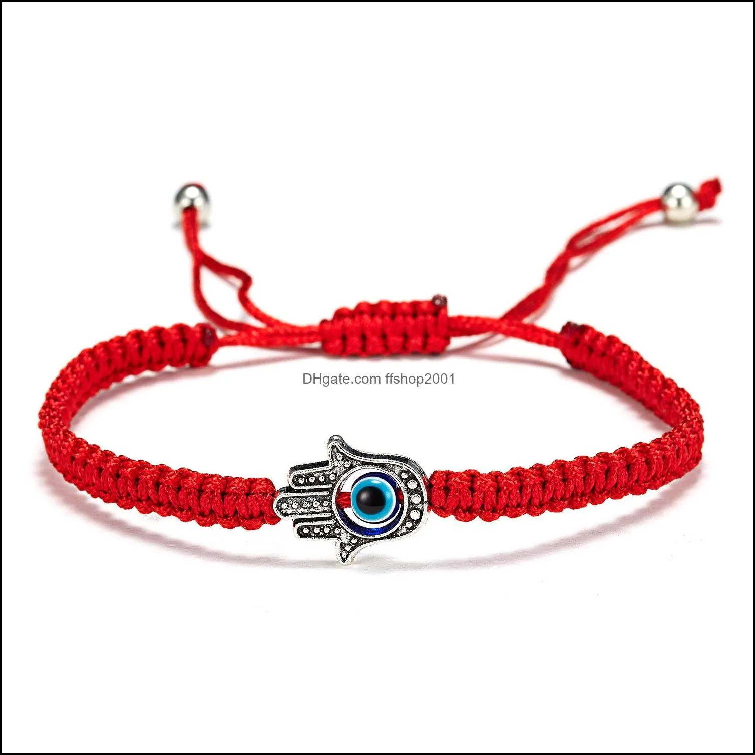 hand braided lucky red string charm bracelet women men 5 style blue eye round beads bracelet fashion friendship jewelry