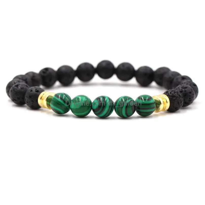 natural black lava stone strand malachite beads chakra bracelets essential oil diffuser bracelet volcanic rock beaded bracelet