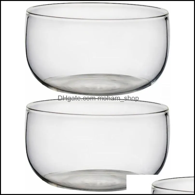 bowls 2pcs glass salad bowl transparent heatproof fruits dessert storage for home store 300ml