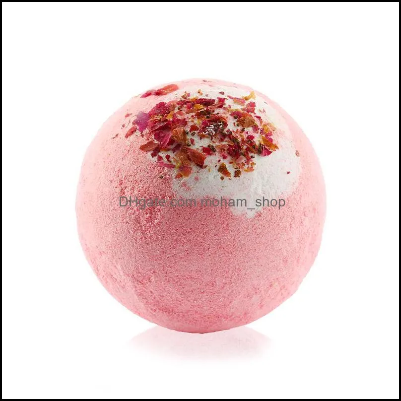 100g shower ball bomb explosion shower ball foam natural sea salt bath ball dried flower deep sea salt  oil 4 gift boxes