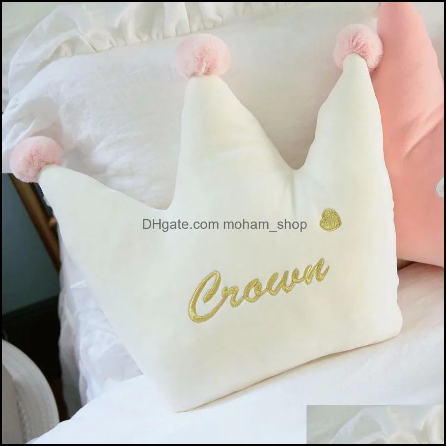 kids room decor star moon sofa pillow embroidery pillow seat cushion bed decorative white pink heart crown soft sofa pillow dh0950 t03