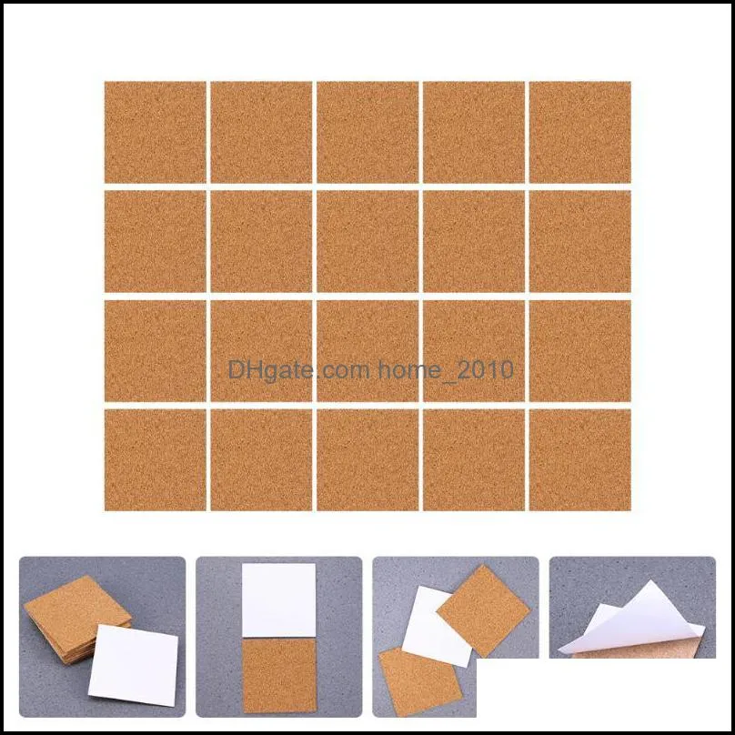 80pcs selfadhesive cork square heat insulated diy antiscalding coasters