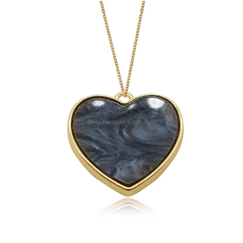 heart shell pendant fahsion style gold plated pendants with link chain 18inch for women handmade jewlery