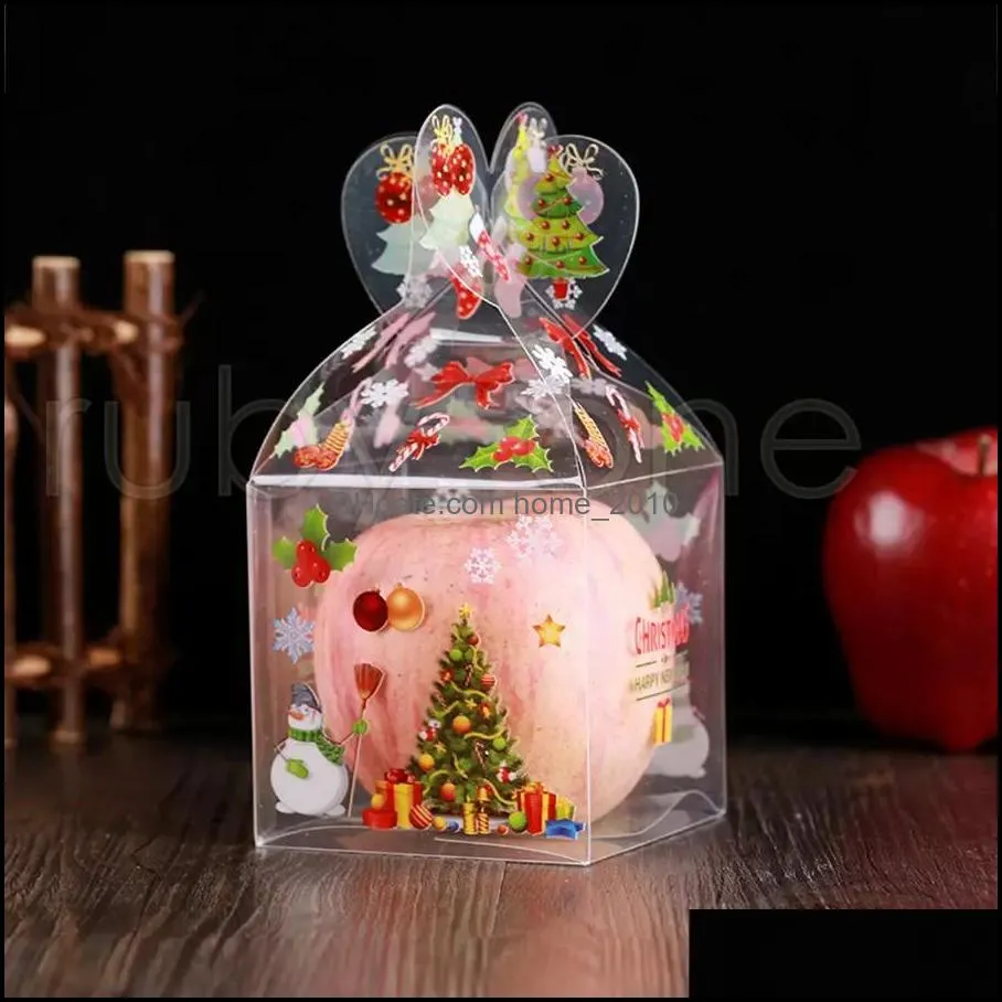 pvc transparent candy box christmas decoration gift wrap packaging santa claus snowman candy  boxes party supplies