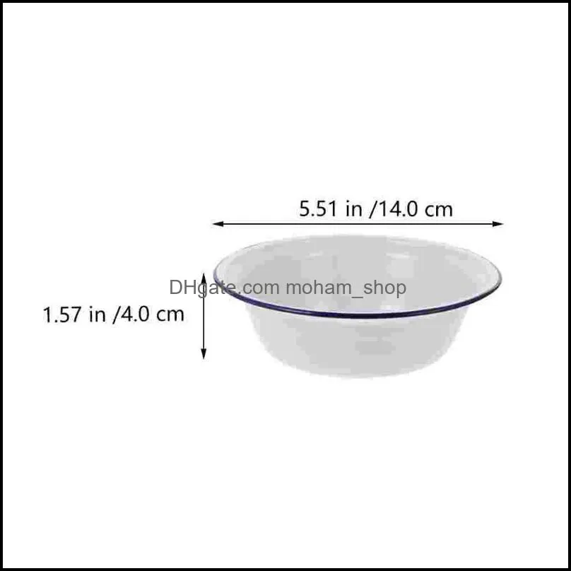 bowls 4pcs thickened soup basins practical enamel kitchenware